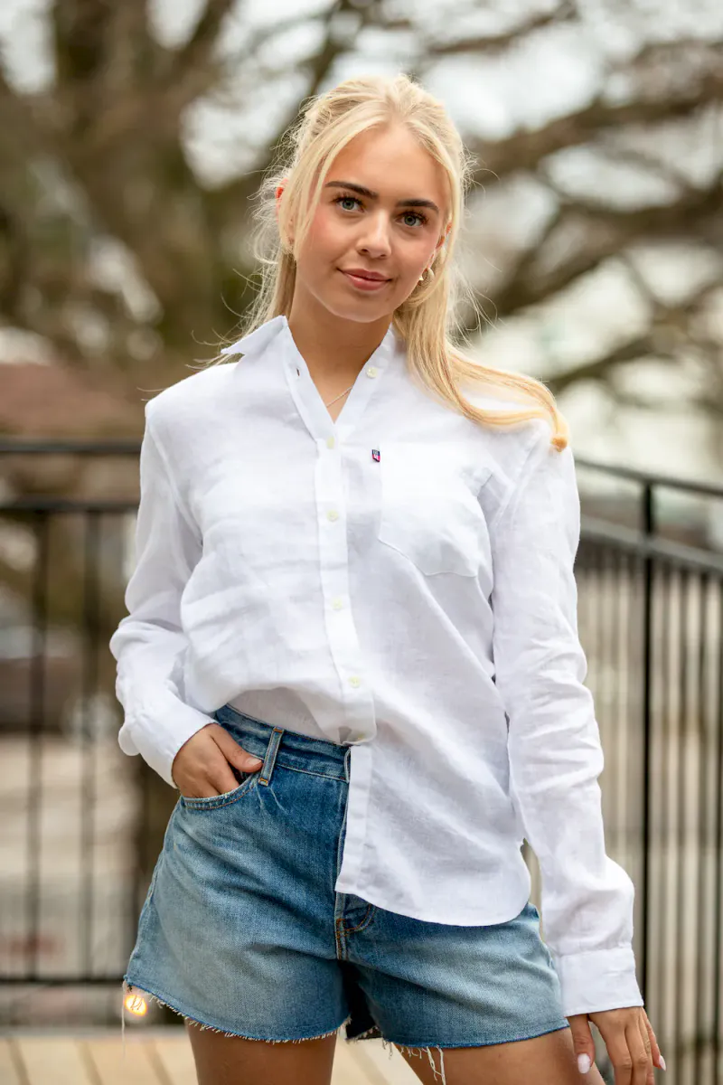 Classic Linen Shirt, White