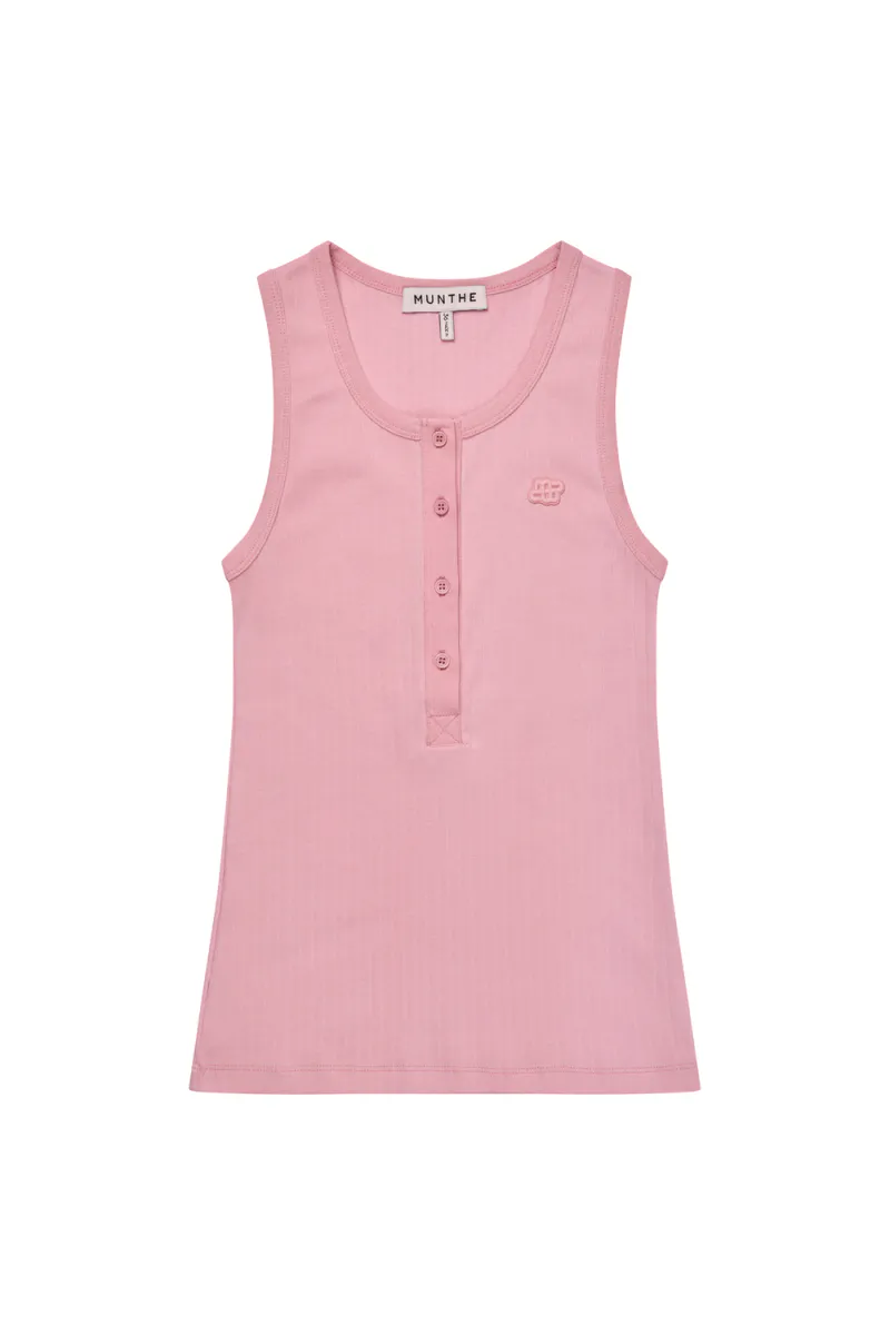 Roth Buttoned Tank Top, Rose