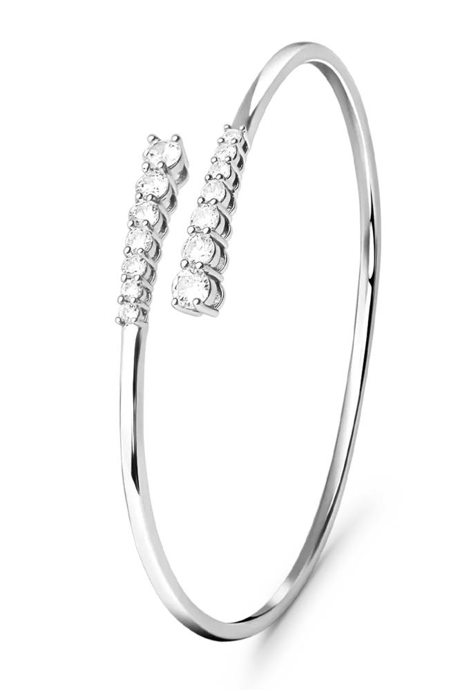 Aurora Bangle Bracelet, Silver