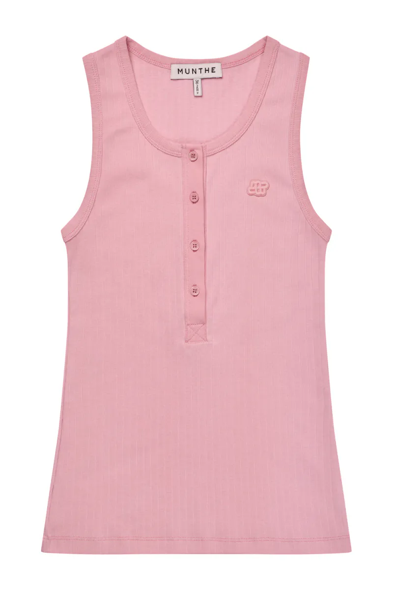 Roth Buttoned Tank Top, Rose