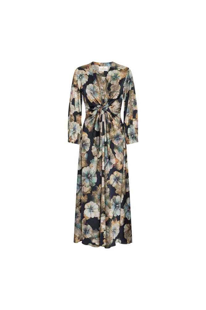 Faye Dress 3/4 sleeves, Maxi Floral