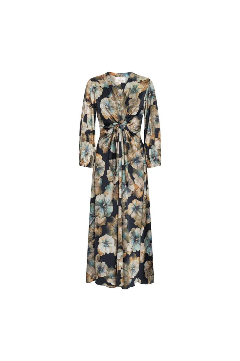 Faye Dress 3/4 sleeves, Maxi Floral
