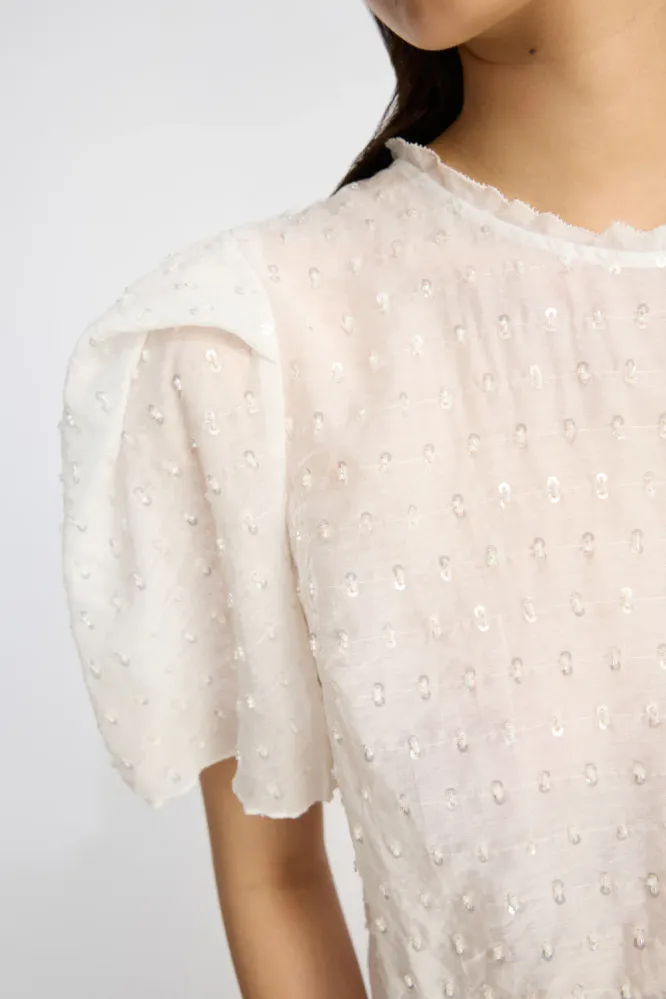 Brown Blouse, Ivory
