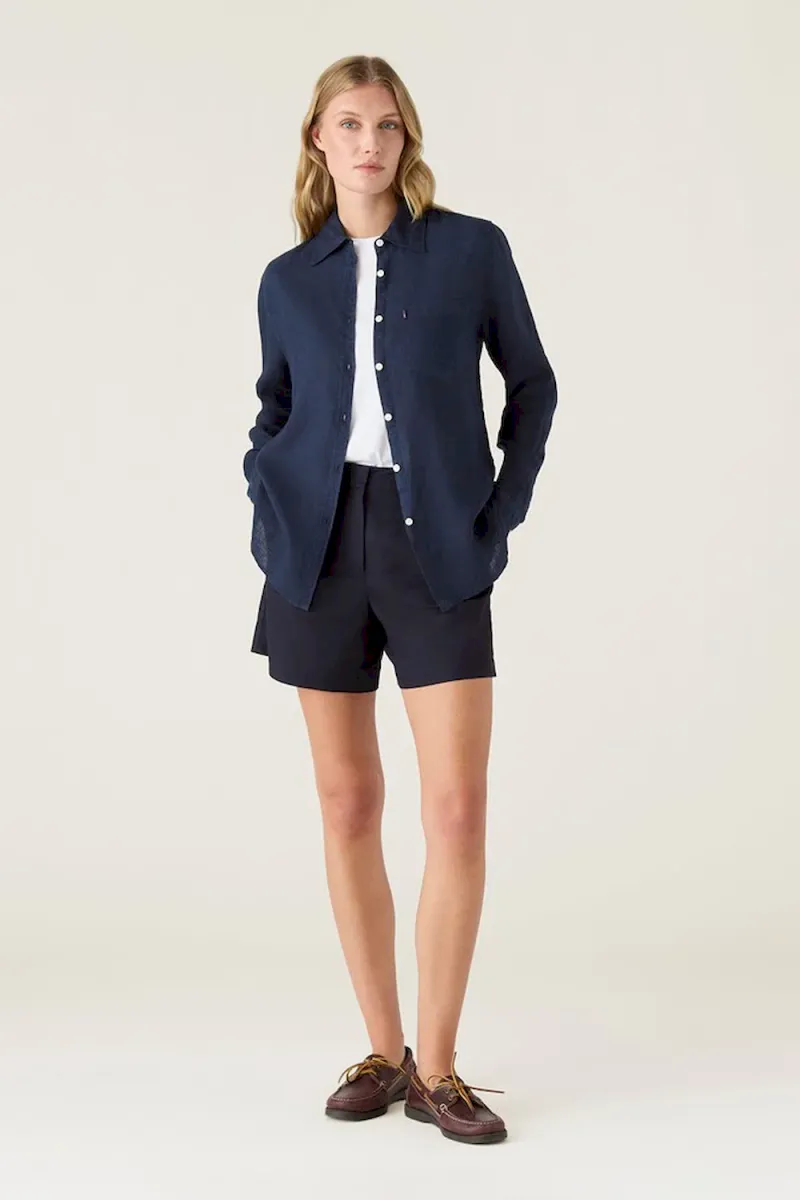Classic Linen Shirt, Navy