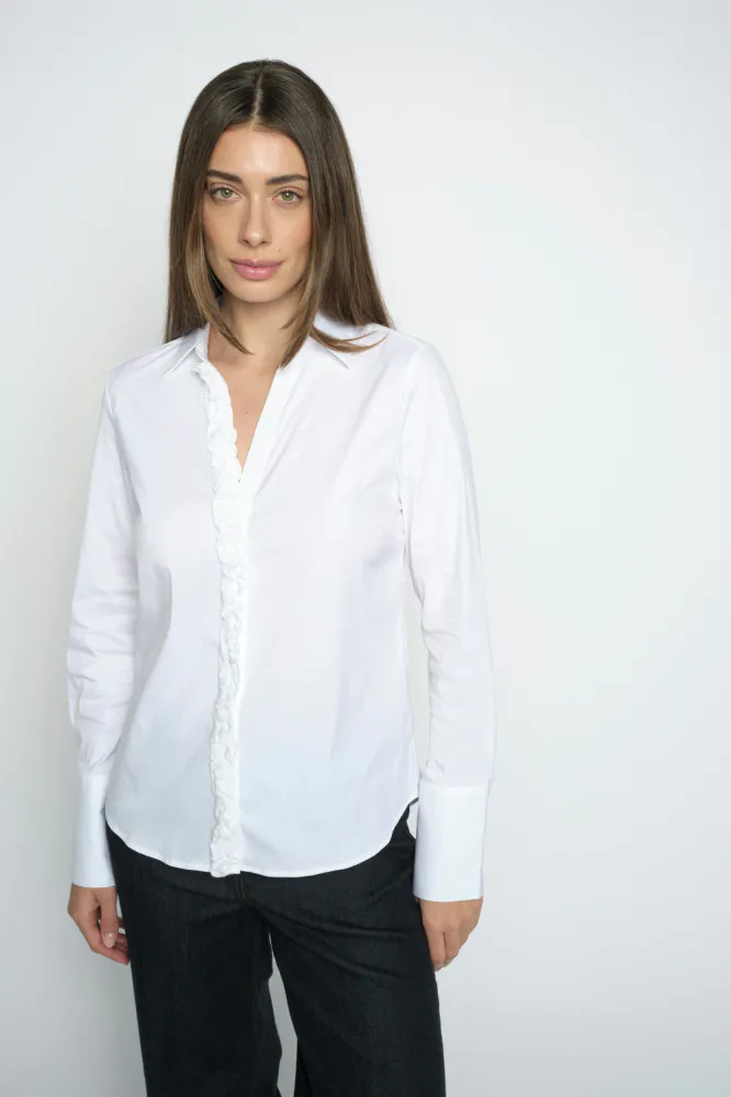 Sybel Satin Shirt, White