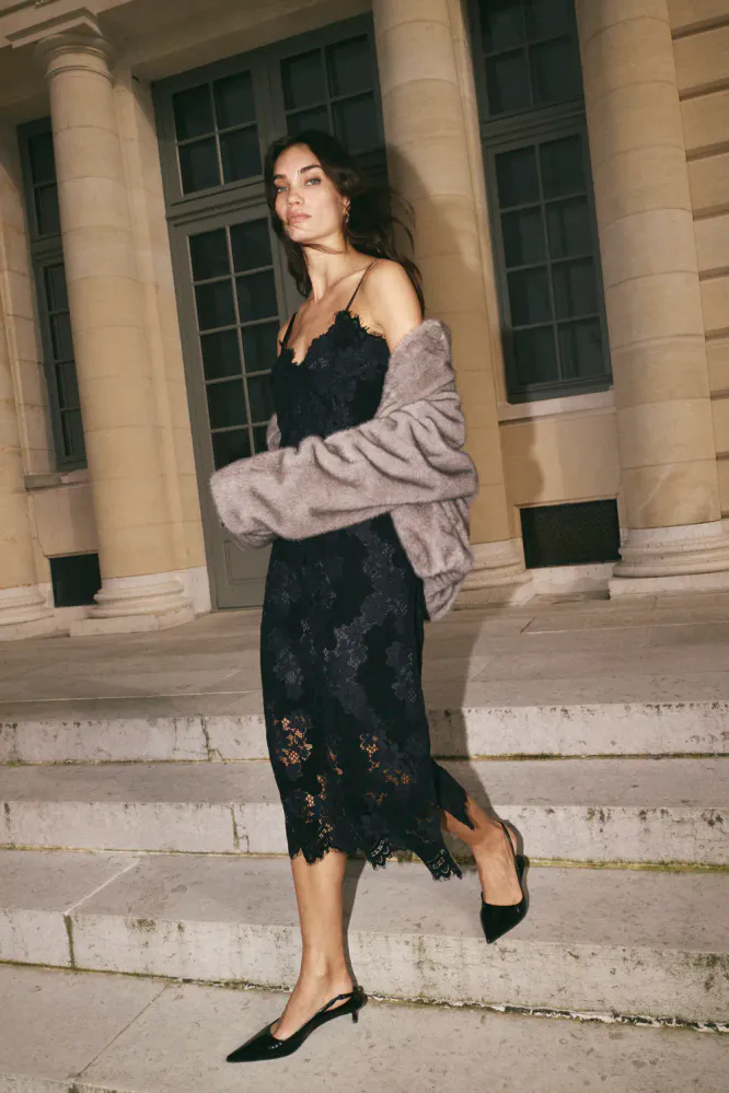 Hilda Faux Fur Jacket, Gray Sand