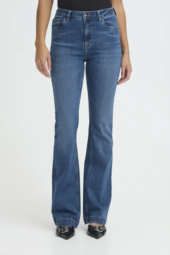 Becca UHW Bootcut Leg, Medium Blue Denim