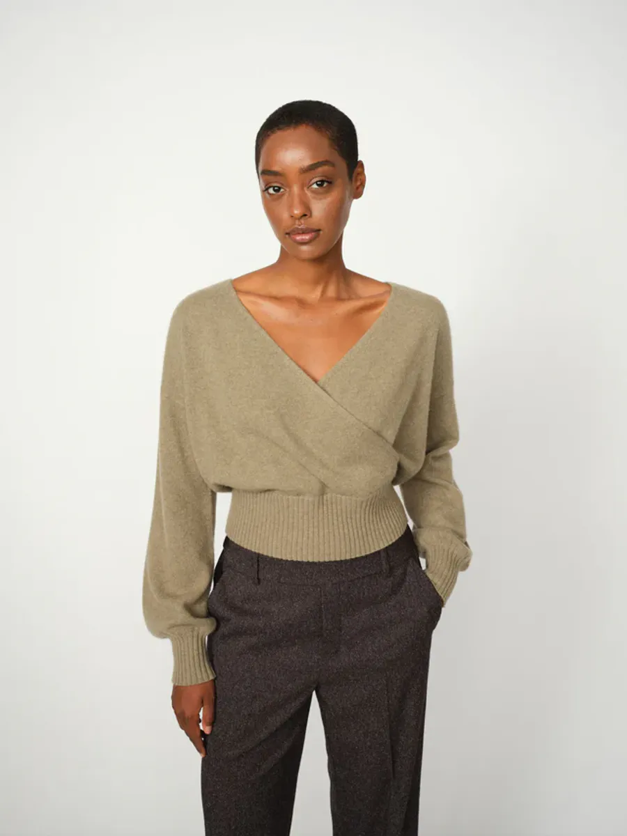 Ady Cashmere Wrap Knit, Brindle