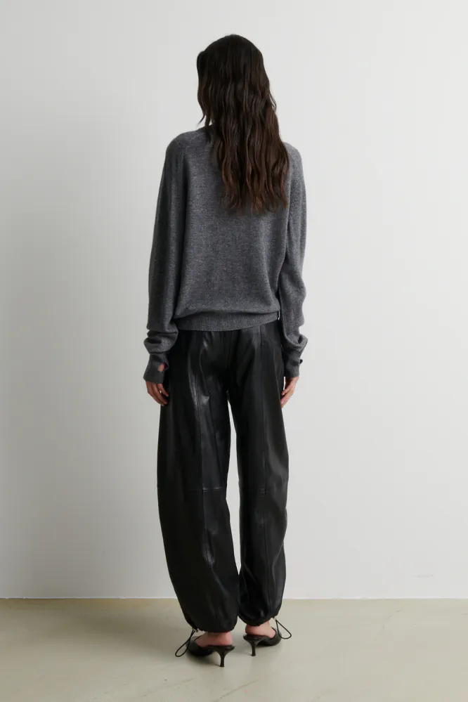 Olira Knit V-neck, Grey Melange