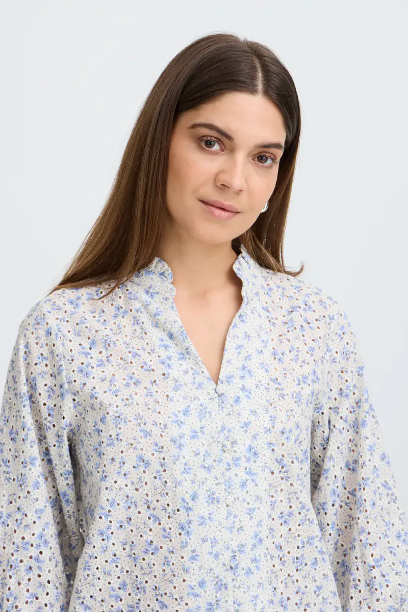 Dolores 3/4 SL Blouse, Vista Blue